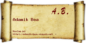 Adamik Bea névjegykártya